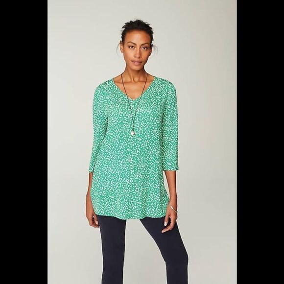 J.Jill Wearever Shirred A-Line Tunic Green XL NWT in‎ packaging - Picture 1 of 7